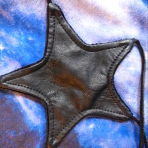 Faux Leather Star Bra